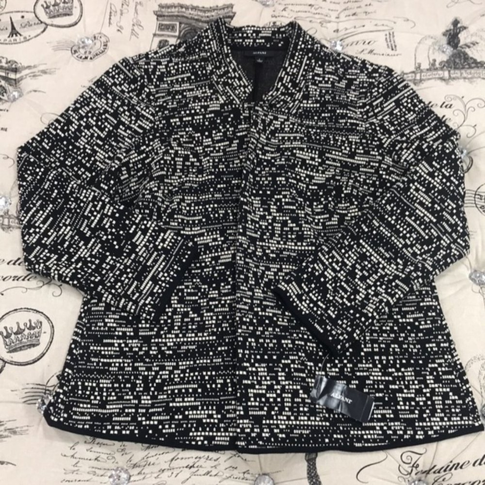 Alfani Notch-Collar Printed Jacket - Picture 2 of 3